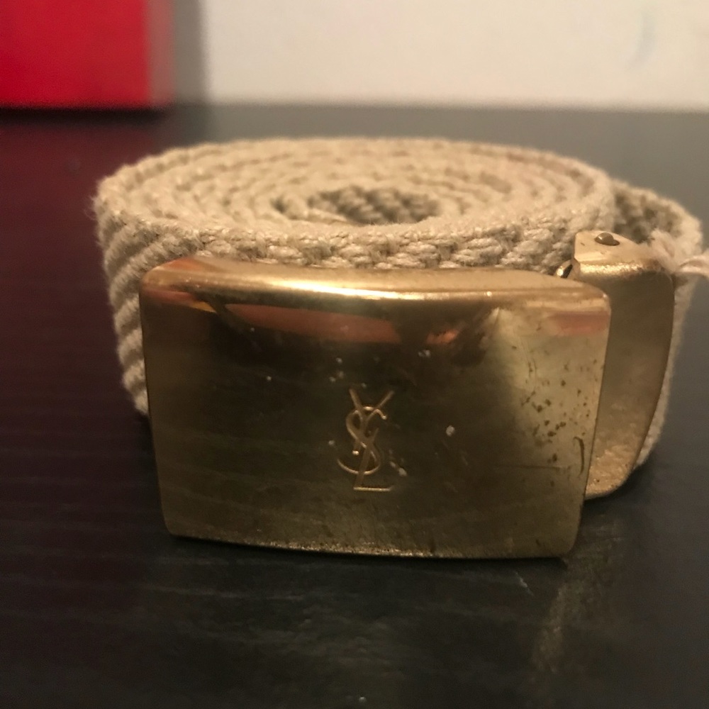 Vintage YSL Canvas Web Belt.
